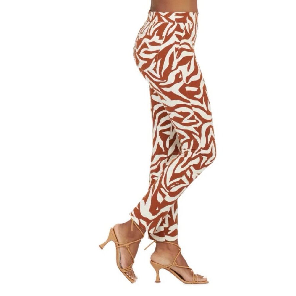 SPANX Polished Printed Ankle Pants Zebra Animal Print XL NWOT